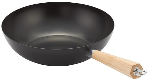 Judge Essentials Stir Fry Wok, 30cm - Non Stick & Carbon Steel - Stay Cool Wooden Handle