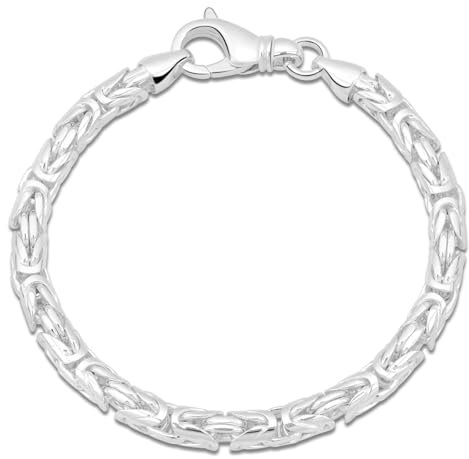 Königsarmband Rund 6mm 925 Silber 21 cm