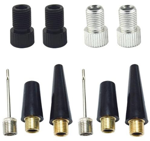 10er-Pack Multi-Sport-Aufblas-Set, Fahrradpumpen-Adapter, Ballpumpe mit Nadel, Luftpumpennadeln + Fahrrad-Ventiladapter, ideal für Basketball, Fußball, Volleyball, Radfahren, Schwimmen und