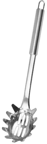 Operitacx Cucchiaio Per Pasta Con Denti - Cucchiaio Per Spaghetti In Acciaio Inossidabile Con Bordo Seghettato E Foro Per Servire Pasta Insalata Verdure 12 7 Pollici