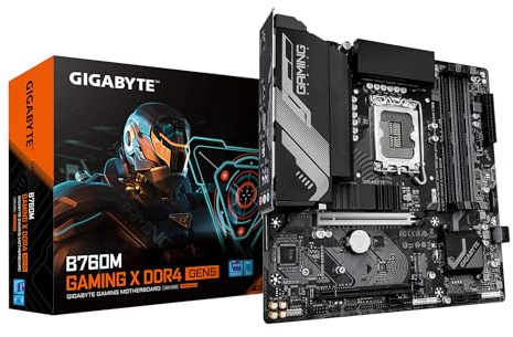 GIGABYTE B760M Gaming X DDR4 GEN5 Mainboard – Unterstützt Intel Core Prozessoren der 14. Generation, 8+1+1 Phasen VRM, bis zu 3200 MHz DDR4, 2 x PCIe 4.0 M.2, 2.5 GbE LAN, USB 3.2 Gen 1