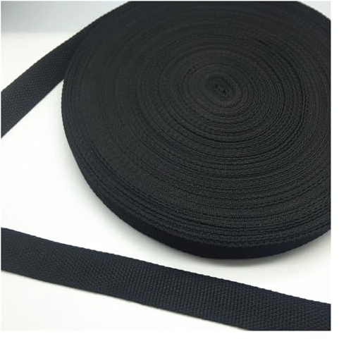 WEOKDFHA sadelgjord 5 meter 20 mm bred rem nylonband ryggsäck säkerhetsbälte gör-det-själv husdjur rep sömnad hantverk (svart)