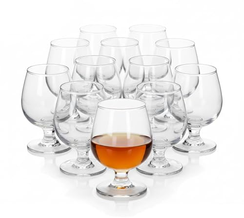 TWO TIGERS Copa de Coñac 150ml | Pack 12 Unidades | Copas de Cristal | Copa Brandy Licores Coñac Whisky | Hosteleria Restaurantes Bar Fiestas Celebraciones (150ml (12Ud)