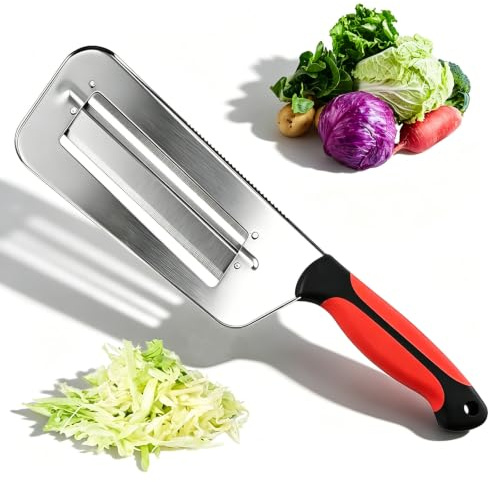 Trituradora y Rebanador de Repollo con Dos Cuchillas de Acero Inoxidable, Cortador Multiusos para Ensalada de Col, Chucrut, Zanahoria, Pepino y Cebolla