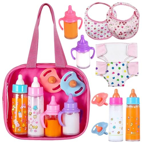 Zogxyc 10 Pcs Baby Doll Accessories Set, Baby Accessories for Dolls