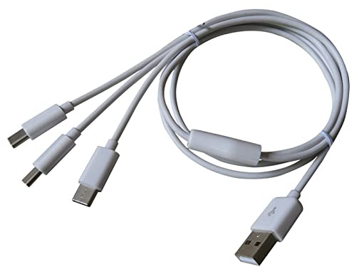 ECVGHD multiladdningskabel universell 3-i-1 flera portar enheter USB C laddningskabel typ C-kontakter för telefoner surfplattor