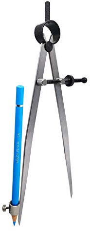 ZLKSKER Divisor de ala de resorte de precisión de 8 pulgadas con soporte para lápices, brújula de lápiz de acero, divisor de pierna plana