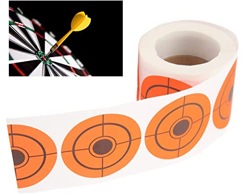 Socobeta 250PCS 2inch Splatter Target Stickers Roll, Adhesive Reactive Targets Paper with Fluorescent Orange for Hunting, Shooting, BB Gun, Airsoft, Air Rifle