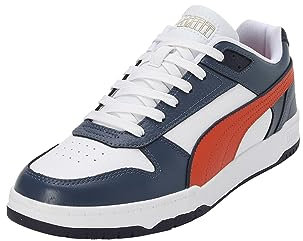 PUMA Unisex Rbd Game Low Low-Top Trainers, PUMA White-Fall Foliage-Inky Blue-New Navy-PUMA Gold, 8.5 UK