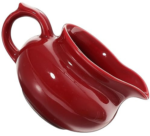 HOMSFOU Keramik-Milchkännchen Sauciere Mini-Kaffee-Milchkännchen Porzellan-Soßen-Servierkrug Gravy-Ausgießer Sahnekännchen Terrarium Blumenvase Für Salatdressings Rot