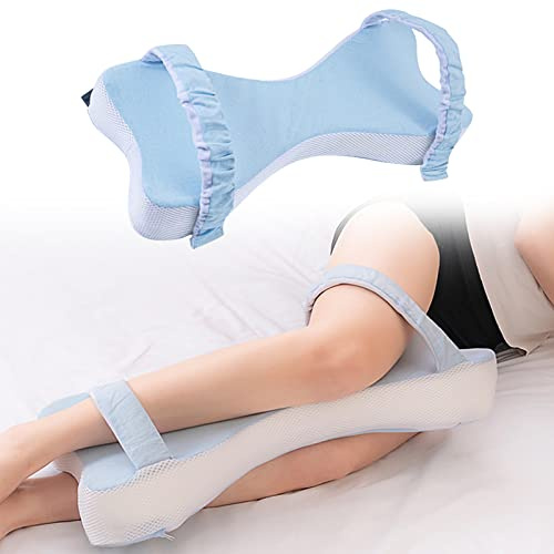 Cuscino Ortopedico per Ginocchia in Schiuma, Cuscino di Supporto per Gambe con Cinghie, Cuscino Ortopedico per Chi Dorme sul Lato, 50 x 24 x 8 cm