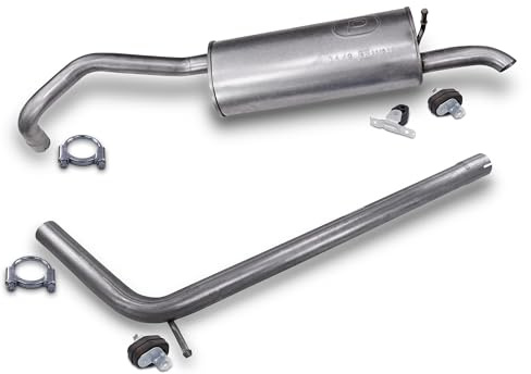 BESTPRICE Silencieux Set 1x Tuyau avant, 1x Silencieux arrière y compris accessoires Compatible avec SEAT IBIZA (6J5, 6P1) (6J1, 6P5) (6J8, 6P8), SKODA FABIA 2 (542), VW POLO V (6R1, 6C1)