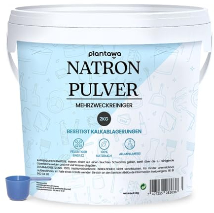 PLANTAWA Bicarbonato de Sodio 2kg | Limpieza Multiusos en Cocina, Baño y Textiles | Bicarbonato Sódico en Polvo de Alta Solubilidad | Formato Familiar | Baking Soda Limpieza