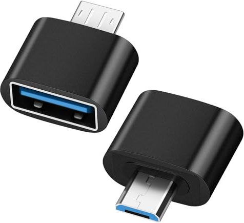 BORLTER CLAMP Micro USB till USB OTG 2 Pack-adapter, mikro-USB-adapter för Android-smartphone, USB-minne, bärbara hårddiskar och mer