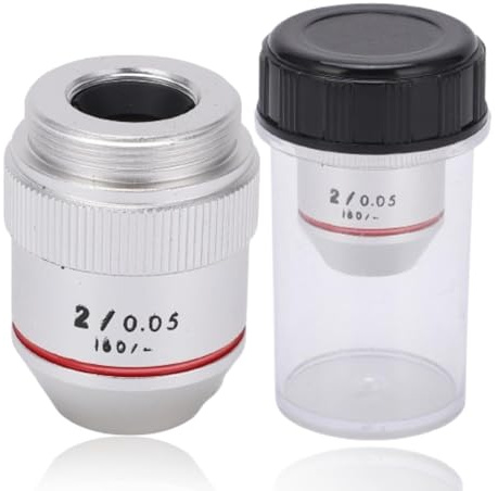 2x Microscope Objective Lens, 2x 195 Microscope Objective LensAchromatic Objectives Low Magnification RMS Thread Microscope Eyepiece Lens 20.2mm for Biological Microscope