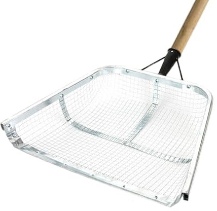 Pala coladora de – Tamiz de jardín de suelo de metal | Tamiz de tierra para jardín | Herramienta de recolección de colador de cosecha | Pala de granja | Pala de tamiz de | Pala de mano