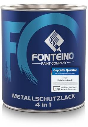 Fonteino Metallschutzlack 3in1 Metallfarbe Grundierung Rostschutzfarbe Decklack - Blau 750ml