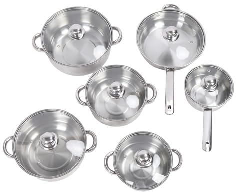 Fabater Ensemble de Casseroles et Poêles en Acier Inoxydable épaissi, Répartition Efficace de la Chaleur, 6 Pièces pour les Amateurs de Cuisine