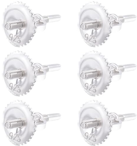 Beebeecraft 6 Stück Schraubverschluss Für Ohrringe 925 Schraubverschluss Ohrringe Aus Sterlingsilber Für Ohrstecker Mit Gewinde Ersatz Für Ohrmuttern Zur Herstellung von Diamantohrringen 1 1mm