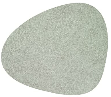LindDNA Tischset Curve aus recyceltem Hippo Leder in der Farbe Olive Green mit Einer Größe von 37x44cm, 983570, Silver-black