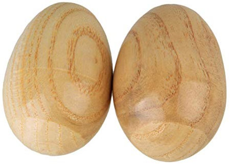 NUOBESTY 2 Stück Holz Rasseleier Musikei Shaker Eier Maracas Shaker Percussion Instrumente Musik Spielzeug für Baby Kinder