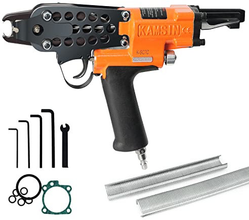 K-SC7C 15 Gauge Pistola neumática de anillo Hog 3/4-pulgada Corona 4.8mm Diámetro de cierre Grapadora de anillo Hog Poder de aire Grapadora de anillo Hog Pistola grapadora de anillo C