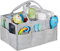 Relaxdays Baby Windel Caddy, 11 Fächer, entnehmbare Trenner, tragbare Filztasche, Auto & Wickeltisch Organizer, hellgrau, Gellgrau