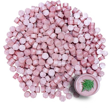 Wachs Siegel Perlen, Zifospy 370 PCS Siegel Wachs Perlen für Siegel Perlen für Brief Grußkarten Wein Siegel Handwerk Herstellung Hochzeit und Party Einladungen(Pearlescent Pink)