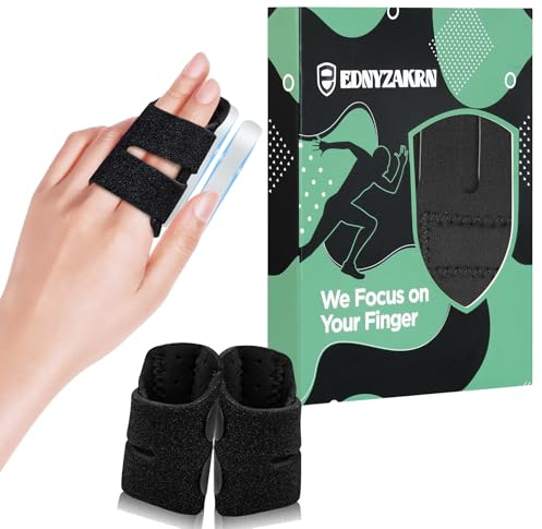EDNYZAKRN 2 Pcs Trigger Finger Splint with 2 Metal Bars for Double fingers