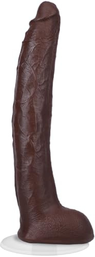 Doc Johnson Signature Series - Damion Dayski - 12 Inch ULTRASKYN Dildo with Removable Vac-U-Lock Suction Cup - F-Machine & Harness Compatible - for Adults Only, Chocolate