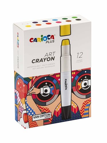 Carioca Plus - Set 12 Ceras Acuarelables Art Crayons Profesionales