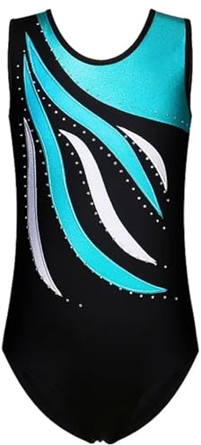 TIYGHI Maillots de Gimnasia Niños pequeños adolescentes Ballet patín gimnasia leotardo niñas niño traje de baile mono gimnástico acrobacias atléticas for niños (Color : B179 Blue, Size : 8A)