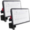 Indmird LED Strahler Außen 200W, 2 Stück 20000LM LED Aussenstrahler 6500K Kaltweiß Led Scheinwerfer IP66 Wasserdicht Baustrahler LED Flutlicht für Garten Garage Sportplatz Hof Flur