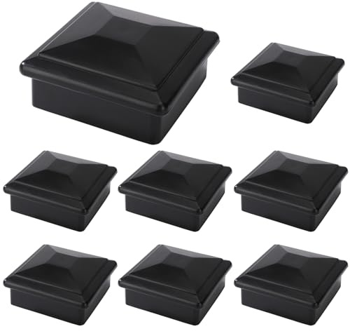 Suprom Confezione da 8 tappi per pali da recinzione da 10 x 10 cm, per pali in legno vero/effettivo, 8 x 3 1/2, realizzati in plastica rigida PP e contro lo sbiadimento, impediscono al palo di crepe