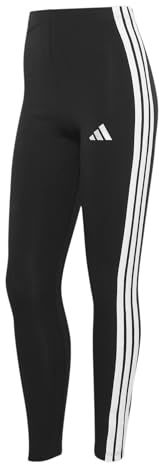 adidas Donna Essentials 3-Stripes Cotton Leggings Tights, Black/White, XS