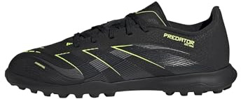 adidas Unisex League Turf Football Boots Kids, Core Black/Carbon/Lucid Lemon, 2 UK
