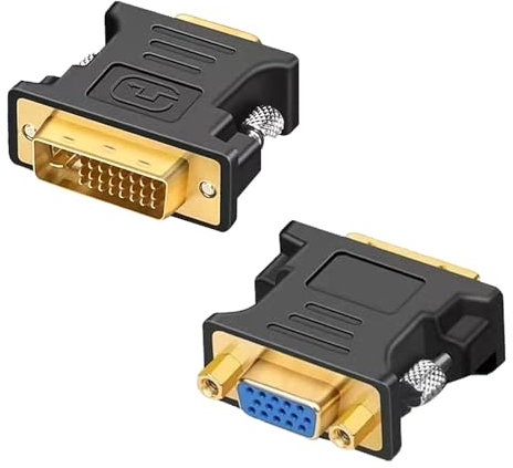 2 Adattatori DVI-VGA Full HD 1080P per PC, Schede Grafiche, Laptop, Monitor, Proiettori, Netbook - Convertitori Plug and Play