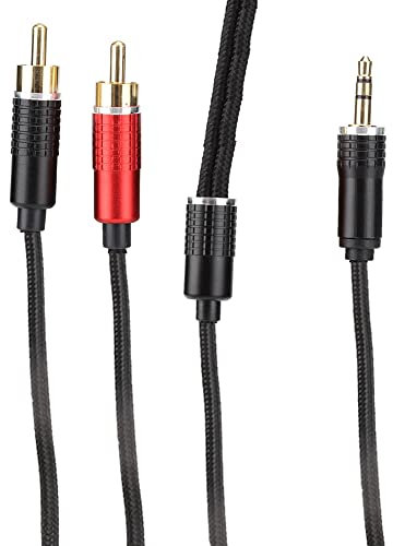 Acouto Câble ABS 3 5 Mm à 2 Composants Câble AV Câble Vidéo pour Tablette, Ordinateur Portable, Amplificateur TV 10 M ou Amplificateur pour Home Cinéma Complet et Musique Améliorée (1 m