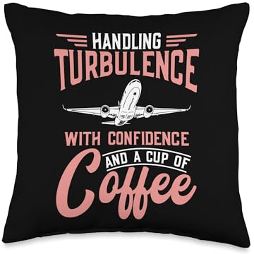 Flight Attendant Airplane Coffee Women Cabin Crew Stewardess Throw Pillow