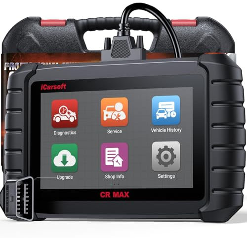 iCarsoft CR Max OBD2 Scanner, Full System Car Diagnostic Tool, 49+ Reset Services, Oil/EPB/BMS/ETC/SAS/DPF/TPMS/Injector Coding, Battery Test, Bi-Directional Test, CANFD, Lifetime No Charge Update
