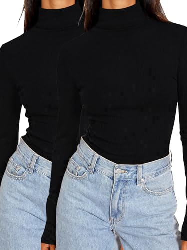 DUOEASE Långärmad t-shirt för kvinnor elegant basic polokrage topp dam slim fit decontract höst vinter T-shirt