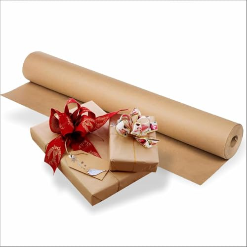 Brown Paper Roll 5m X 50cm 60gsm – Strong Kraft Packing Paper Roll For Gift Wrapping, Parcels & Crafts –Brown Wrapping Paper Roll Pack Of 1