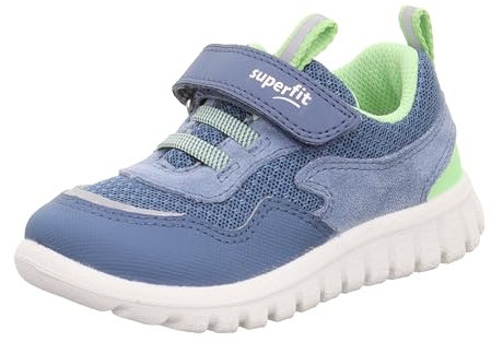 Superfit SPORT7 Mini Sneaker, Blau/Hellgrün 8030, 25 EU Weit