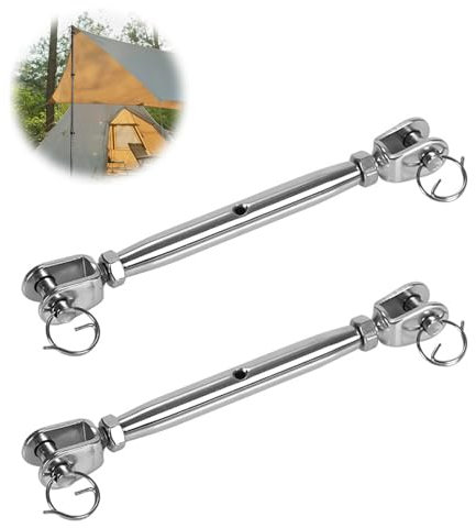 2 Stück Edelstahl Wantenspanner, Rostfrei Drahtspanner, 304 Edelstahl Sonnensegel Spanner, für Segelboot, Markisen Überdachung