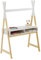 IDIMEX Kinderschreibtisch SIMI Tipiform Weiß Natur Kiefer-Massivholz - 2 offene Ablagefächer. Tipi Optik. Maltisch Basteltisch Schreibtisch für Kinder