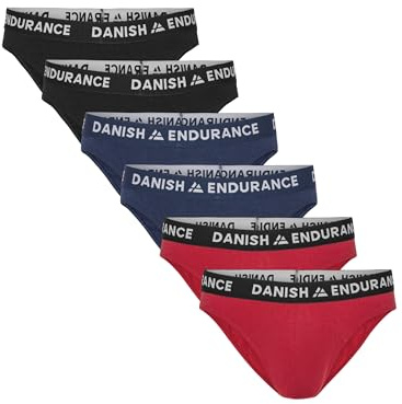 DANISH ENDURANCE Bambukalsonger för herr, Klassisk Stretch, 3-pack & 6-pack | Bambukalsonger, lågt snitt, mjuka, andningsbara och fuktavledande, med Anti-Håll Garanti, för vardagsbruk och resor