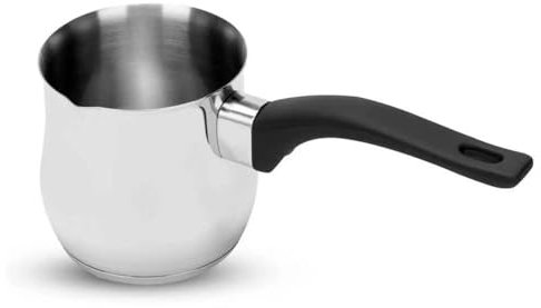 PNJB Turkish Tea Coffee Maker Warmer, Turkish Coffee Pot, Turkish Coffee Decanter Stainless Steel, Compact and Elegant, Long Handle,170ML (6.5 CM)