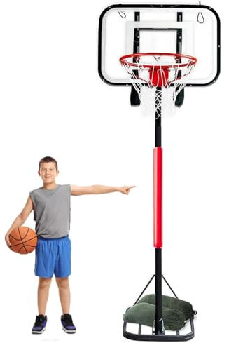 Bärbar Professionell Basketbåge Utomhus, Rörligt/Hopfällbart Basketställ, Justerbar Höjd, Med 2 Sandsäckar, För Sportanläggningar Inomhus/Utomhus