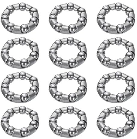 QUARKZMAN Cuscinetto a Sfere per Pedivella della Bicicletta 1/5Pollice (5mm) x 7 Sfere, 12pz Cuscinetti a Sfere di Ricambio per Cuscinetti Inferiori della Mountain Bike Telaio Ruota