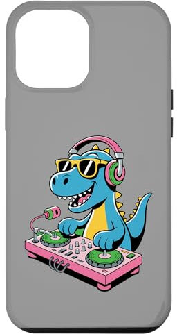 Tocadiscos DJ Dino Funny Music Lover Dinosaur Vibes Carcasa para iPhone 12 Pro Max